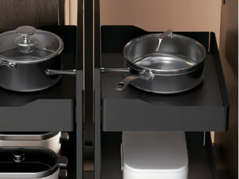 Cesta extraíble para el mueble de esquina de la cocina, Ducasse Línea Mobile