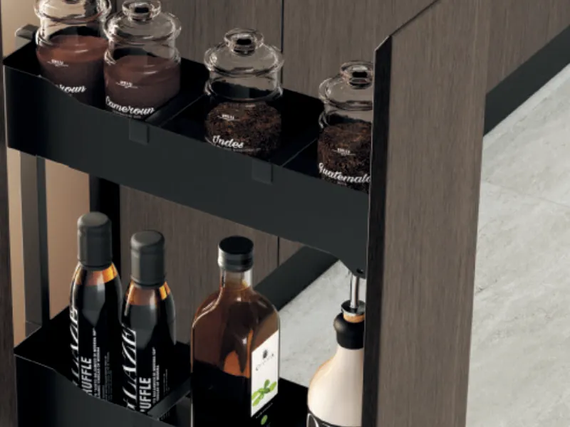 Condimentero extraíble en un mueble de cocina, Ducasse Línea Mobile